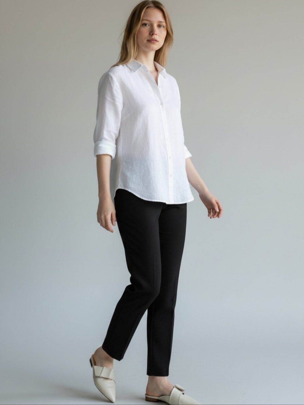ZARA Women's Ivory Pointed-Toe Slip-On Mules with Bow Detail - Picture 5 of 10